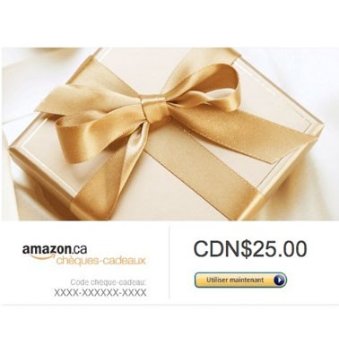 Concours gratuit : Gagnez une carte-cadeau Amazon de 25$ Concours gratuit : Gagnez une carte-cadeau Amazon de 25$