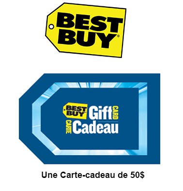 Concours gratuit : Spécial Best Buy : Une carte cadeau Best Buy d’une valeur de $50 Concours gratuit : Spécial Best Buy : Une carte cadeau Best Buy d’une valeur de $50