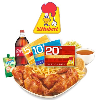 Concours gratuit : Gagnez une carte cadeau Saint Hubert de 25$ Concours gratuit : Gagnez une carte cadeau Saint Hubert de 25$