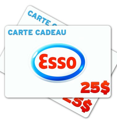 Concours gratuit : Gagnez une carte cadeau Esso de 25$ Concours gratuit : Gagnez une carte cadeau Esso de 25$