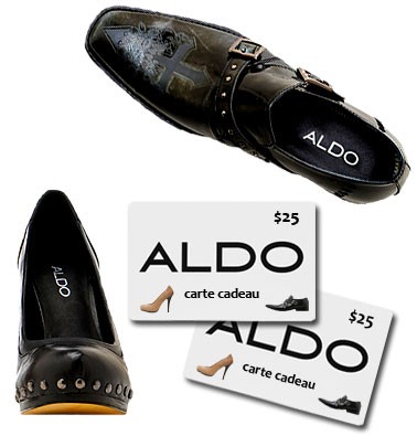 Concours gratuit : Gagnez une carte-cadeau de 25$ chez Aldo Concours gratuit : Gagnez une carte-cadeau de 25$ chez Aldo