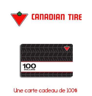 Concours gratuit : Spécial : Une carte cadeau d'une valeur de $100 chez Canadian Tire