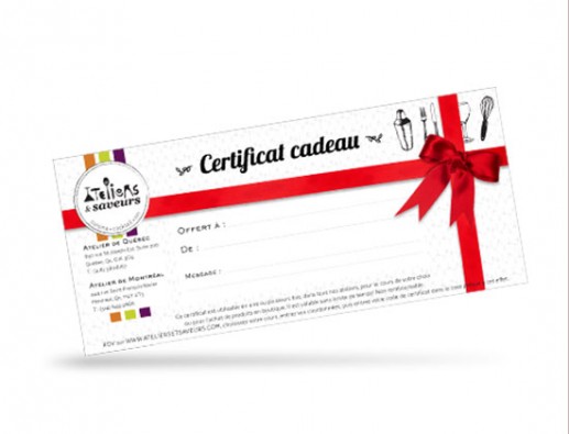 Concours gratuit : SPÉCIAL CHOCOLAT : Un certificat-cadeau Ateliers & Saveurs