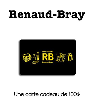 Concours gratuit : Spécial : Une carte cadeau d'une valeur de $100 chez Renaud Bray