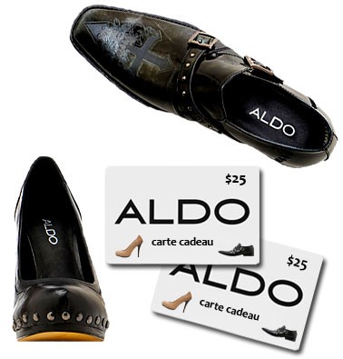 Concours gratuit : Gagnez une carte-cadeau de 25$ chez Aldo
