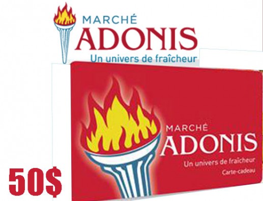 Concours gratuit : SPÉCIAL ÉPICERIE : Une Carte-cadeau Marché Adonis de 50$ Concours gratuit : SPÉCIAL ÉPICERIE : Une Carte-cadeau Marché Adonis de 50$
