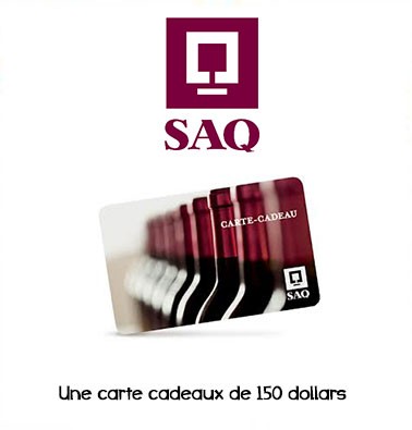 Concours gratuit : Spécial SAQ : Une carte cadeau d'une valeur de $150 chez SAQ