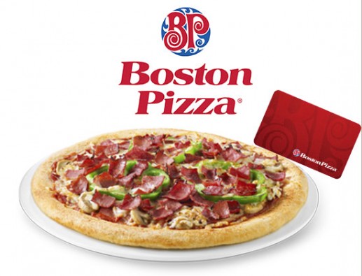 Concours gratuit : SPÉCIAL RESTOS : Une Carte-cadeau Boston Pizza de 10$