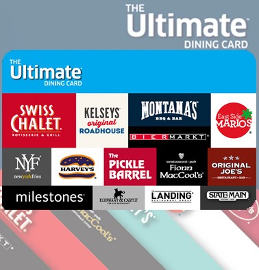 Concours gratuit : Une carte cadeau The Ultimate Dining Card de 15$